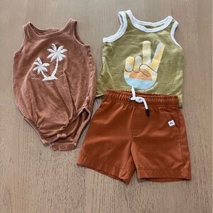 Little co 12 months boys bundle summer vacation beach surfer vibes